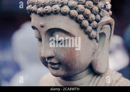 Tête d'une statue de bouddha Banque D'Images