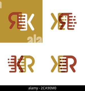 Logo KR lettres avec vitesse d'accentuation en marron clair et marron foncé Illustration de Vecteur