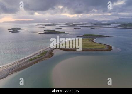 Image d'un drone aérien de Cléw Bay, Mayo, Irlande Banque D'Images