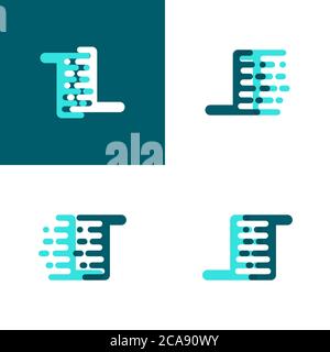 Logo LT lettres avec vitesse d'accentuation en vert clair et vert foncé Illustration de Vecteur