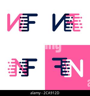 FN lettres logo avec la vitesse d'accent en rose et violet drak Illustration de Vecteur