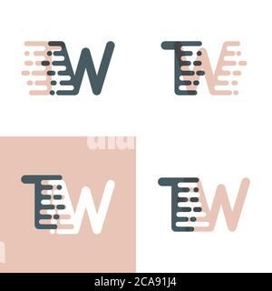 Logo TW lettres rose et gris Illustration de Vecteur