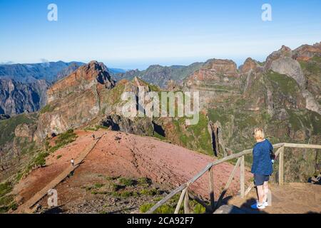 Vue, Pico do Arieiro, Madère, Portugal, Atlantique, Europe Banque D'Images