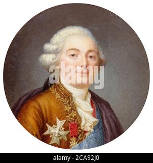Louis XVI (1754-1793), roi de France, portrait miniature de Jean Laurent Mosnier, 1790 Banque D'Images