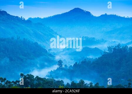 Vues sur la montagne, Ella, province d'Uva, Sri Lanka, Asie Banque D'Images