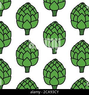 motif artichaut sans couture, illustration vectorielle Illustration de Vecteur