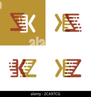 Logo KZ lettres avec vitesse d'accentuation en marron clair et marron foncé Illustration de Vecteur