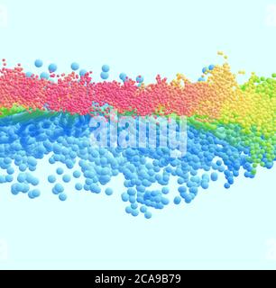 De nombreuses sphères de tailles différentes dans un espace vide. Arrière-plan abstrait. illustration vectorielle 3d. Illustration de Vecteur