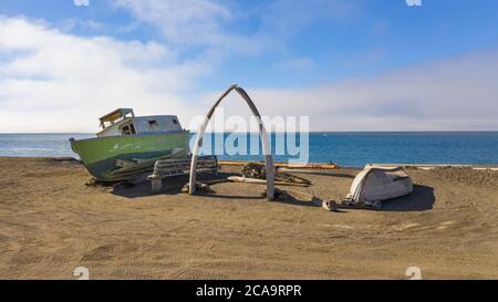 Barrow est la plus grande ville de l'arrondissement de North Slope dans l'État américain de l'Alaska et est située au nord du cercle arctique. C'est l'un des pays du nord Banque D'Images