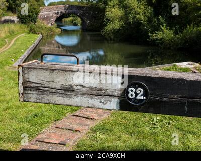 Benham Lock on the Kennett and Avon Canal, Enborne, Berkshire, Angleterre, Royaume-Uni, GB. Banque D'Images