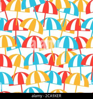 Parasols de plage colorés à motifs sans couture. Arrière-plan d'été. Illustration vectorielle Illustration de Vecteur