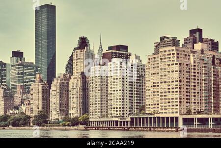 Image rétro du côté est de Manhattan, New York, États-Unis. Banque D'Images