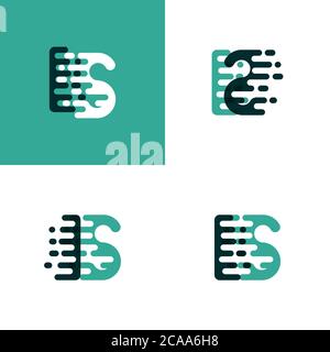 EST le logo des lettres avec une vitesse d'accentuation en vert clair et vert foncé Illustration de Vecteur