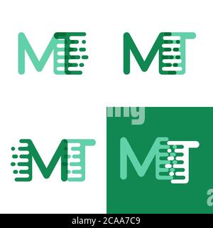 Logo MT lettres avec vitesse d'accentuation en vert clair et vert foncé Illustration de Vecteur