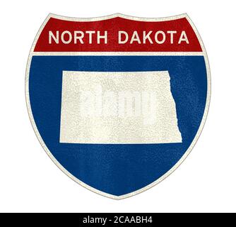 North Dakota State Interstate road sign Banque D'Images