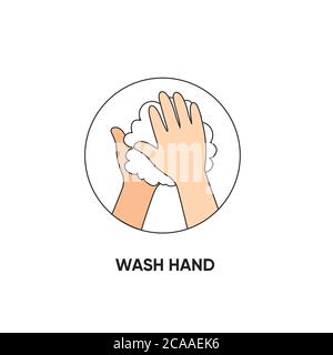 Lavez-vous les mains affiche d'avis autoadhésif. Hygiène personnelle soins de santé. Désinfection des mains lavage antibactérien. Prévention des virus. Lavage des mains Illustration de Vecteur