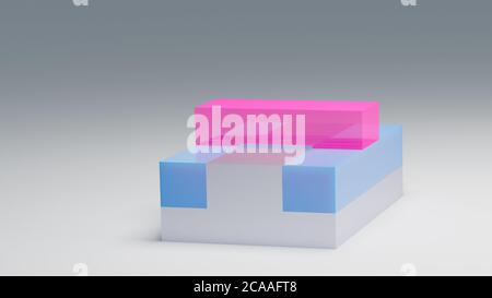 Rendu 3D à transistor CMOS planaire. Transistor à effet de champ semi-conducteur à oxyde métallique utilisé pour la construction de puces à semi-conducteurs et de circuits intégrés. Broche Banque D'Images