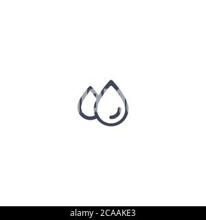 icône de drop ou illustration vectorielle de symbole de signe isolé de logo. Icône de ligne de vecteur de DROP simple. Icône pluie d'eau. Gouttes de pluie vectorielles Illustration de Vecteur