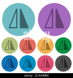 Inverse les icônes horizontales plates plus sombres sur un arrière-plan rond en couleur Illustration de Vecteur