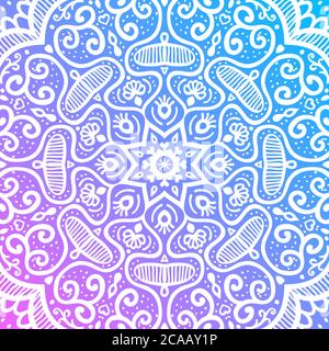 Arrière-plan abstrait aux couleurs vives. Fantastique fleur, mandala à motifs floraux orientaux. Illustration vectorielle. Illustration de Vecteur