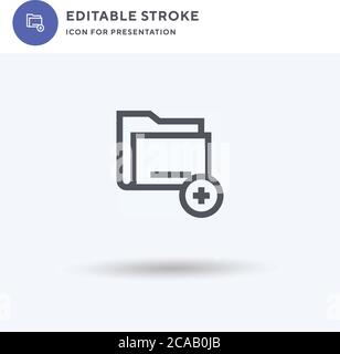 Ajouter un vecteur d'icône de dossier, signe plat rempli, pictogramme solide isolé sur blanc, illustration du logo. Icône Ajouter un dossier pour la présentation. Illustration de Vecteur