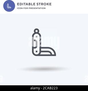 Vecteur d'icône de couteau, signe plat rempli, pictogramme solide isolé sur blanc, illustration du logo. Icône de couteau pour la présentation. Illustration de Vecteur