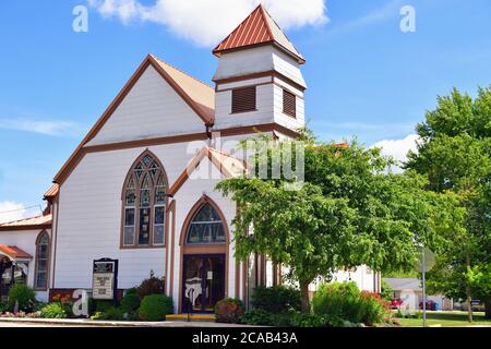 Ransom, Illinois, États-Unis. Une église méthodiste communautaire dans une petite ville du centre-nord de l'Illinois. Banque D'Images