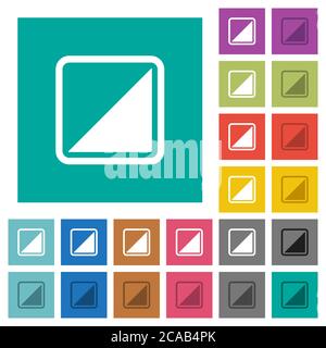 Inverser les icônes plates multicolores de l'objet sur des arrière-plans carrés simples. Inclut des variantes d'icône blanche et foncée pour les effets de survol ou actifs. Illustration de Vecteur