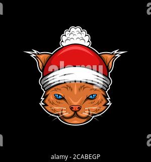 joyeux noël chat un design incroyable pour votre entreprise ou votre marque Illustration de Vecteur