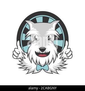 illustration vectorielle de la mascotte de chien de barbe au design incroyable pour votre entreprise ou marque Illustration de Vecteur