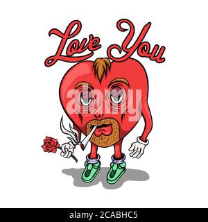 cœur de fumée vous aime illustration vectorielle pour votre entreprise ou marque Illustration de Vecteur