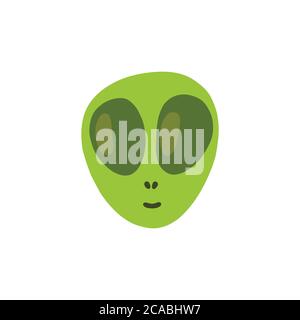 icône alien doodle, illustration de couleur vectorielle Illustration de Vecteur