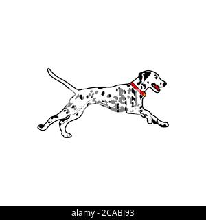 illustration de vecteur de course de chien dalmatien pour votre entreprise ou marque Illustration de Vecteur