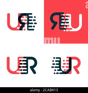 LOGO DES lettres DE L'UR avec mise en valeur de la vitesse rouge foncé et bleu foncé Illustration de Vecteur