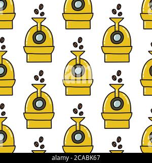 plat à café en forme de caniche sans couture, illustration vectorielle Illustration de Vecteur