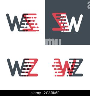 Logo WZ lettres rose vif et gris foncé Illustration de Vecteur