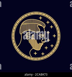 Homme barbe monoline illustration vectorielle pour votre entreprise ou marque Illustration de Vecteur