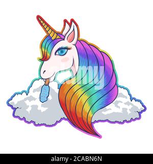 Illustration du vecteur de cloud Sweet Unicorn pour votre entreprise ou votre marque Illustration de Vecteur