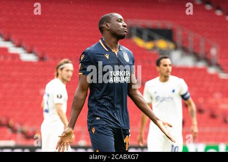 Copenhague, Danemark. 05 août 2020. Demba Ba (19) d'Istanbul Basaksehir vu lors du match de l'UEFA Europa League entre le FC Copenhague et Istanbul Basaksehir à Telia Parken à Copenhague. (Crédit photo : Gonzales photo/Alamy Live News Banque D'Images