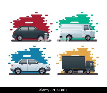 ensemble d'icônes de transport de véhicules conception d'illustration vectorielle Illustration de Vecteur