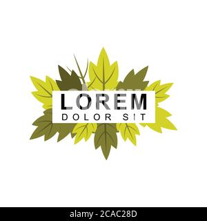 Logos d'automne avec feuilles brunes et vertes, forêts, cerises, paysages saisonniers. Conçu pour la sécurité environnementale et sanitaire. Adapté aux plantes, a Illustration de Vecteur