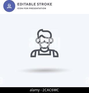 Affiche en forme d'icône de coiffeurs, affiche plate remplie, pictogramme solide isolé sur blanc, illustration du logo. Icône coiffeurs pour la présentation. Illustration de Vecteur