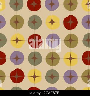 fond rond sans couture, style vintage/rétro Illustration de Vecteur