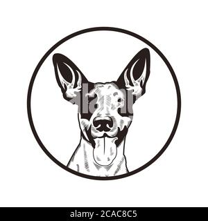 chien vecteur tête illustration vecteur vintage classique incroyable design pour votre entreprise ou marque Illustration de Vecteur