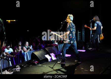 Winton Raceway, Victoria. 25 mars 2017. Photo : Mark Gable du groupe de rock australien The Choirboys Banque D'Images