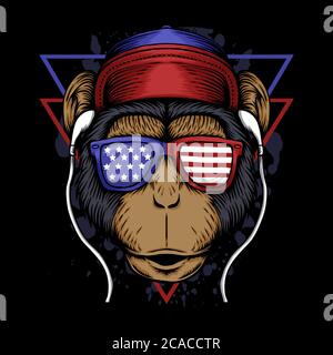 Illustration vectorielle Monkey america pour votre entreprise ou votre marque Illustration de Vecteur