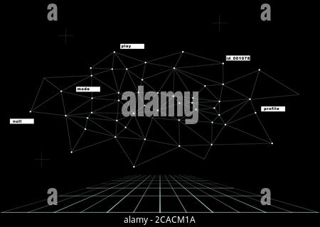 Concept abstrait, réseau polygonal dans le cyberespace, technologies numériques modernes. Connexion. Banque D'Images