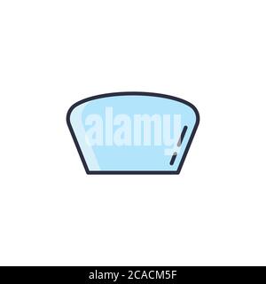 Symbole d'icône de vecteur de glace de voiture de pare-brise isolé sur fond blanc Illustration de Vecteur