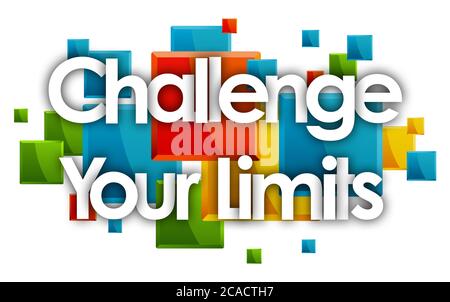 Défiez votre mot limites en arrière-plan de rectangles de couleur Banque D'Images