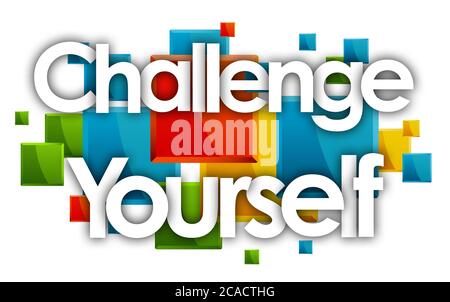 Mettez-vous au défi en arrière-plan de rectangles de couleur Banque D'Images